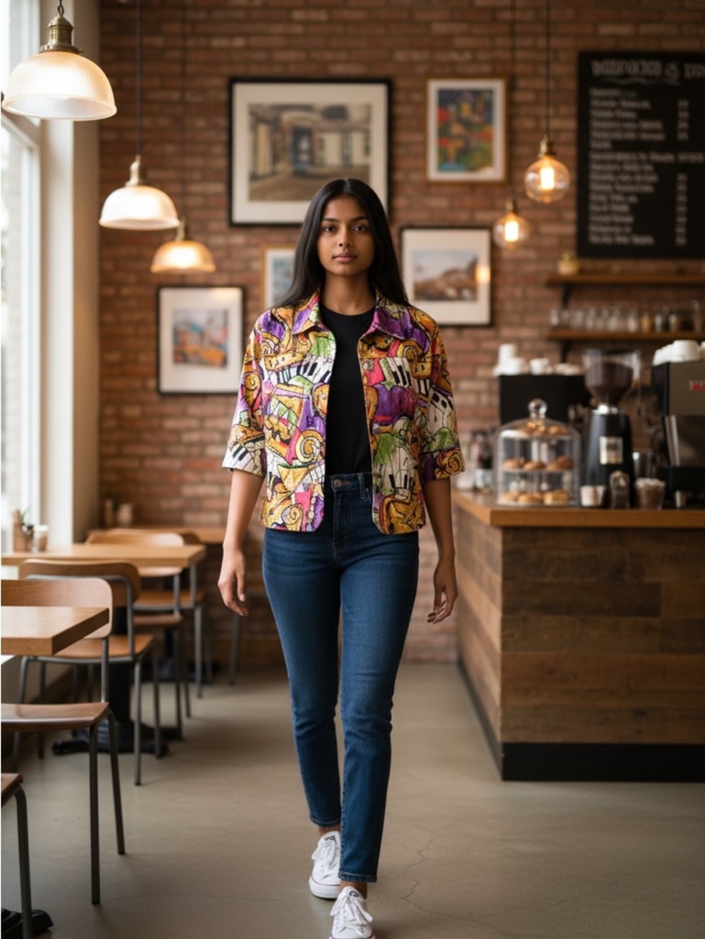 Women's Multicolor Printed Short Jacket